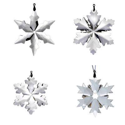 China Celebration Party Personalized Clear Crystal Snowflake Christmas Shining Star Pendants Ornament for sale