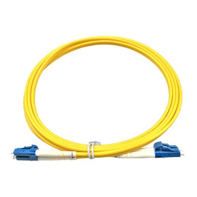 China Yellow G652D Lc To Lc Fiber Patch Cable Single Mode With UPC To UPC Polish for sale