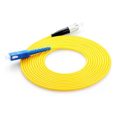 China 3m 9 125 Fiber Cable , SC FC Fiber Patch Cord SX Cores With 1310nm Wavelength for sale