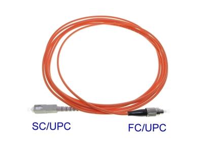 China SC FC / UPC Multimode Fiber Patch Cord 3.0MM LSZH Plastic Materials for sale