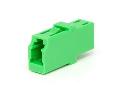 China Simplex LC Fiber Optic Adapter / Coupler APC Standard Green Plastic Materials for sale