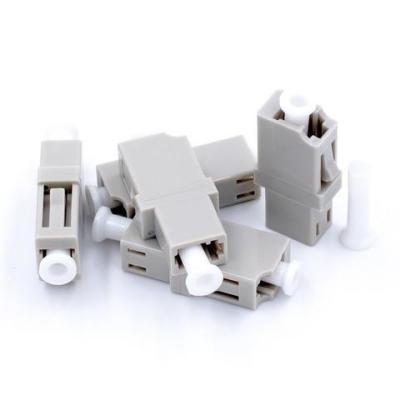 China LC UPC MM Simplex Fiber Optic Adapter / Connectors Rectangular Shape , Gray Color for sale