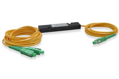 China SC APC / UPC Singlemode Fiber Optic PLC Splitter 1*2 0.9mm Fiber Length for sale