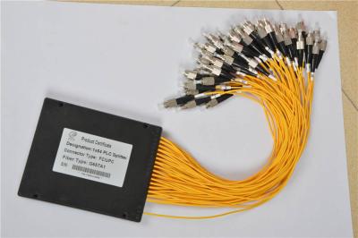 China 0.9mm Cable Fiber Optic PLC Splitter Module Planar Lightwave Circuit Splitter 1*16 1*2 for sale