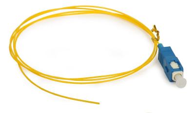 China SM 9/125 Fiber Optic Pigtail 0.9MM , SC / UPC Simplex Fiber Patch Cord for sale