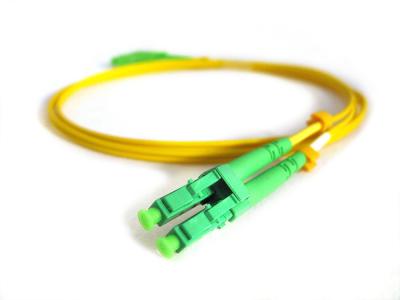 China LC / APC To LC / APC Duplex 9/125 Singlemode Fiber Patch Cable Low insertion Loss Yellow for sale