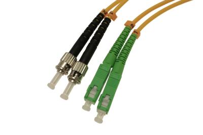 Cina SC APC to ST UPC Single Mode 9/125 Duplex 3.0mm OFNR Fiber Optic Patch cord in vendita