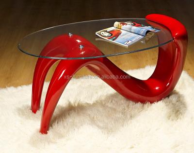 China Mermaid Glass Coffee Table Fiber Glass coffee Table Living Room Coffee Table for sale