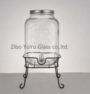 China WITH LID 8L Drink Jar Glass Juice Jar For Kitchen for sale