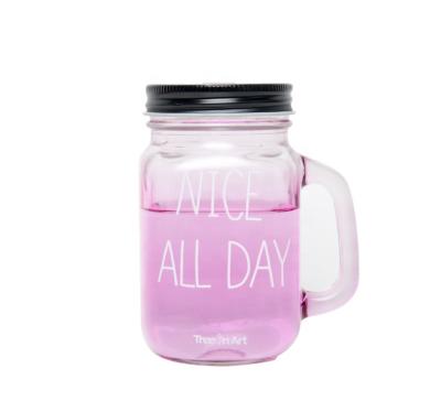 China Custom Cute Stocked 200ml Mason Jar Drinking Glass With Straw for sale