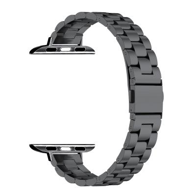 China Quick Release Metal Stainless Steel Smart Watch Band Flexible Slim Chain Strap For Apple for sale