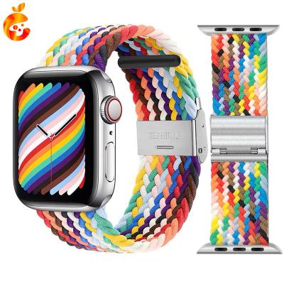 China Flexible Quick Release Braided Loop 38mm Nylon Sport Smart Watch Strap Band For Apple Watch for sale