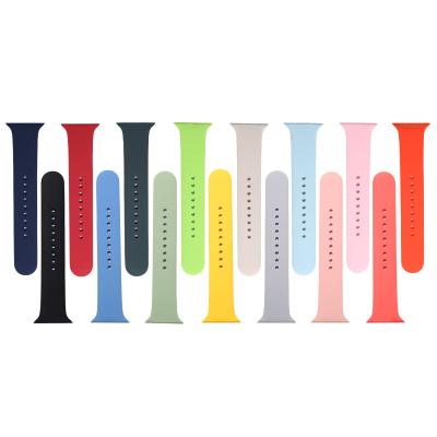 China New Arrival Flexible Soft Sport Silicone Replacement Smart Watch Band Rubber Strap For Apple for sale