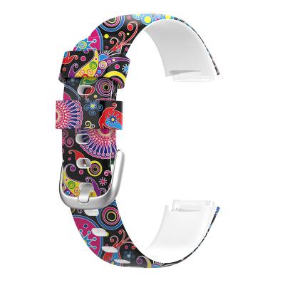 China Adjustable Custom Fashion Printing Silicone Replacement Soft Watch Band Strap For Fitbit Luxury for sale