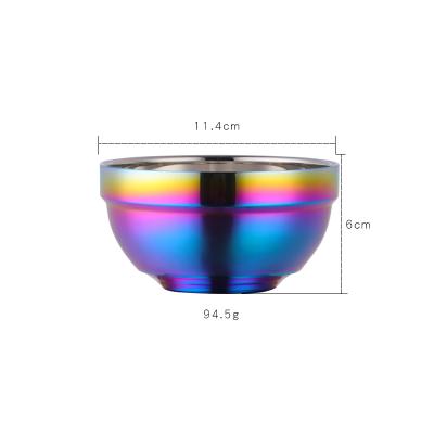 China Sustainable Popular Series Gold Plated Rainbow Stainless Steel Bowl For Daily Use for sale