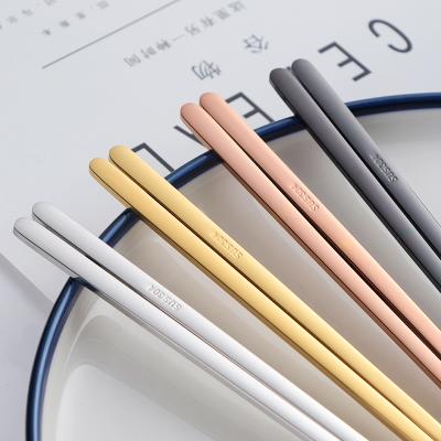 China Disposable Wholesale Custom Personalized Metal Gold Stainless Steel Chopsticks With Box for sale