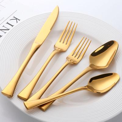 China Disposable Wedding Favors Luxury Gold Colored Metallic Cutlery Set for sale