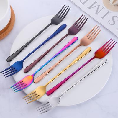 China Durable Long Handle Fruit Cake Metal Salad Dinner Fork 18/8 Stainless Steel for sale