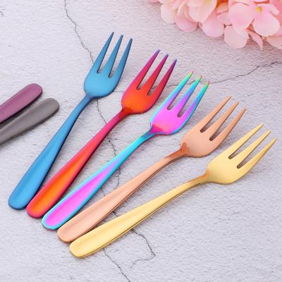 China China Disposable Wholesale Supplier Small Stainless Steel Gold Table Fruit Fork for sale