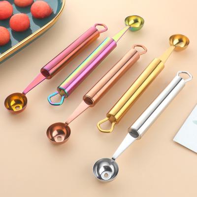 China Sustainable Kitchen Tool Watermelon Spoon Stainless Steel Fruit Spoon Spoon For Digging for sale