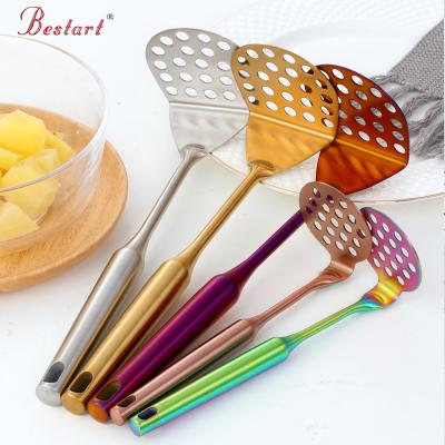 China Viable Kitchen Tools Metal Food Pressure Potato Masher Stainless Steel Potato Crusher for sale