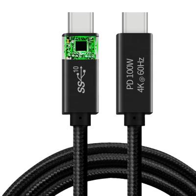 China COMPUTER Usb C Cable PD 100W 20V 5A Audio Video Support 4K 10Gbps Transfer Speed ​​Usb 3.1 Type Gen2 C To Type C Cable for sale