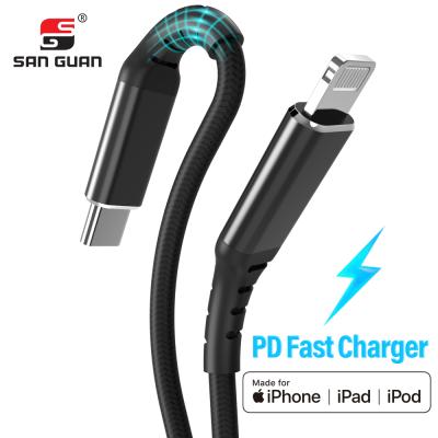 China For iPhone Mfi Certified Lightning Cable Palladium 18W C94 Chip Usb Type C to Lightning Cable Fast Charging Iphone 12 Usb Charger Data Cable for sale