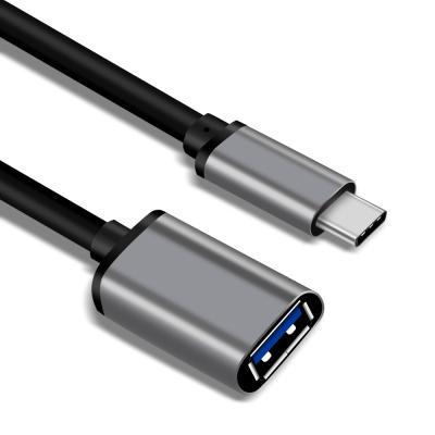 China Macbook Cable OTG USB Type C Male To USB 3.0 A Female 0.5ft With Aluminum Wrap for sale