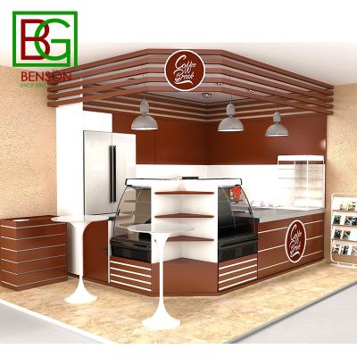 China Customized Solid Wood Mall Coffee Kiosk Design Coffee Kiosk In Mall High Fashion Mall Kiosk Design for sale