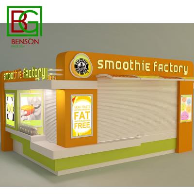 China Hot Selling Multi Function Bubble Tea Kiosk Retail Kiosk Design Juice Bar Counter Beverage Mall For Sale for sale