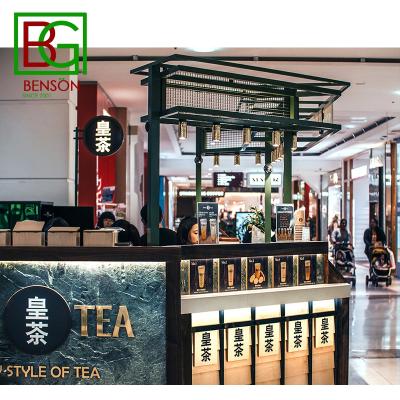 China Classic Juice Bar Shop Kiosk Coffee Kiosk Counter Design High End Bubble Tea Kiosk Mall Design for sale