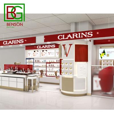 China The hottest cosmetic showroom design newest beauty design shop kiosk mall design cosmetic shop furniture for sale