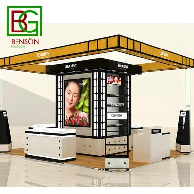 China Luxury Shopping Mall Beauty Shop Furniture Make Up Latest Display Kiosk Mall Cosmetic Kiosk For Makeup for sale