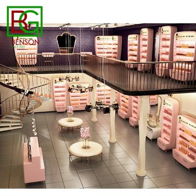 China Shopping Mall Perfume Display Cabinet Decor Perfume Shop Concession Perfume Kiosk Luxury Exquisite Design for sale