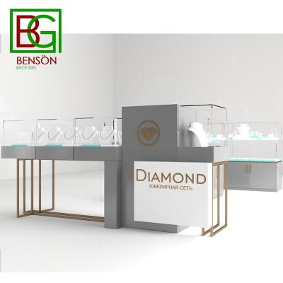 China High-end Design Luxury Jewelery Shop Display Showcase Design Jewelery Mall Kiosk for sale