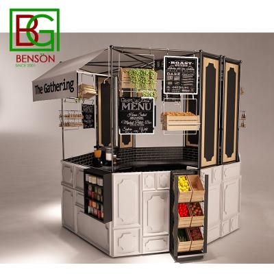 China Professional 2021 Newest Style Design Food Kiosk Mall Bakery Cupcake Display Kiosk Retail Pancakes Kiosk for sale