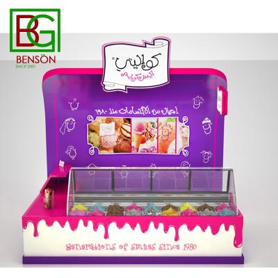 China Multi function shopping mall retail candy kiosk electric street food kiosk design hot selling ice cream kiosk in mall for sale