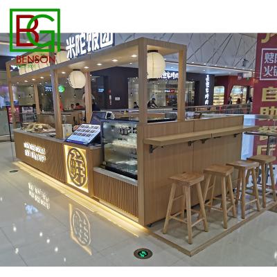 China Solid Wood Mall Fast Food Kiosk In Mall Modern Mobile Pancake Kiosk Candy Kiosk Shopping Mall for sale