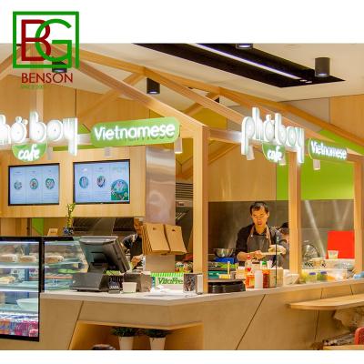 China Solid wood mall fast food kiosk for mall cafe kiosk counter design hottest mall food kiosk for sale for sale