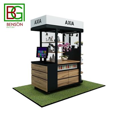 China Mall Solid Wood Customized High Quality Showroom Decoration Kiosk Counter Design Shop Store Furniture for sale