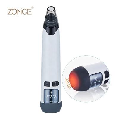 China New Mini Acne Treatment Vacuum Blackhead Remover Handheld Electric Hot Heat Pore Removing Blackhead Remover for sale