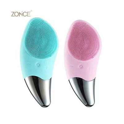 China Mini Electric Silicone Facial Cleansing Popular Deep Cleansing Sonic Face Cleaner Brush Skin Massager for sale