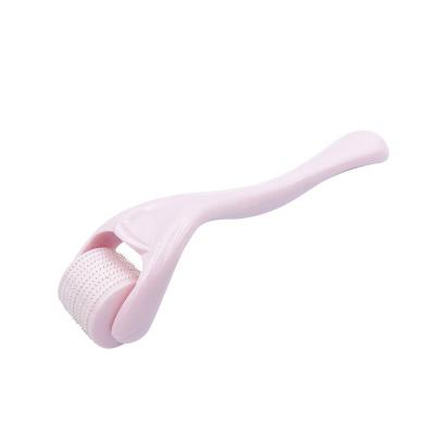 China Private Label Blood Vessel Removal Microneedle Derma Roller 540 Stainless Steel Dermaroller Skin Roller 0.5mm Pink Color for sale