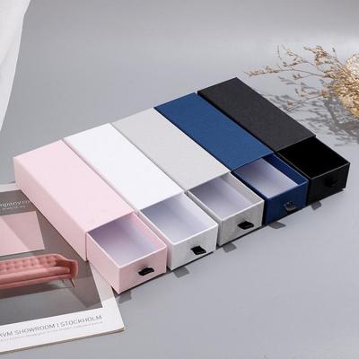 China Recyclable Luxury Custom Logo Gift Packaging Rigid Cardboard Paper Jewelry Sliding Drawer Box for sale