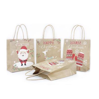 China Cute Creative Tanning Tote Bag Christmas Cartoon Christmas Gift Wrapping Recyclable Paper Bag for sale