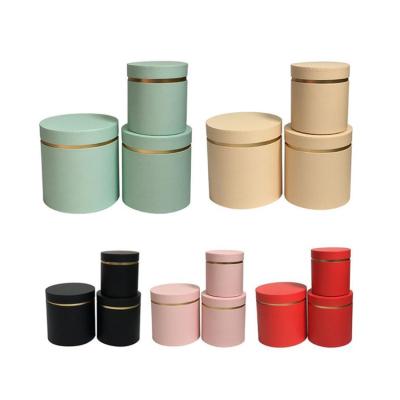 China Biodegradable Decorative Round Shape Boxes Solid Color Packaging Florist Flowers Tubes With Lids Hug Bucket Wedding Party for sale