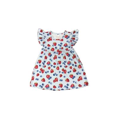 China Hot Sale Casual Children's Clothes Plaid Girls Beads Dresses With Cute Cardboard Print for sale