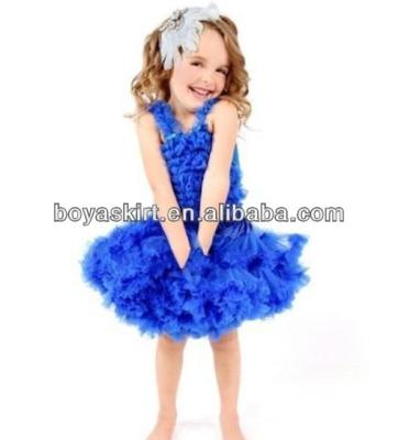 China 2014 Birthday Party Baby Petti Skirt Royal Blue Breathable Princess Chiffon Dress Pettiskirts Tutu Set Girls Dress for sale