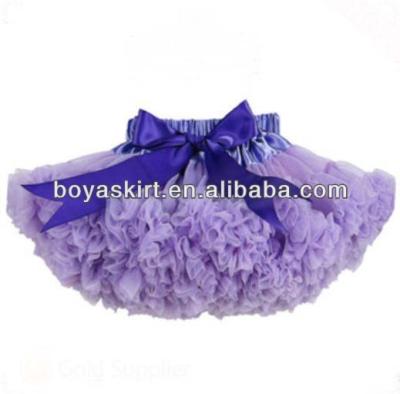 China Factory Wholesale Breathable Light Purple Girl Bow Baby Fluffy Pettiskirt for sale