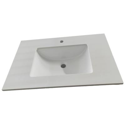 China Hotel With Sink Bathroom Countertops Artificial Marble Vanity Top for sale